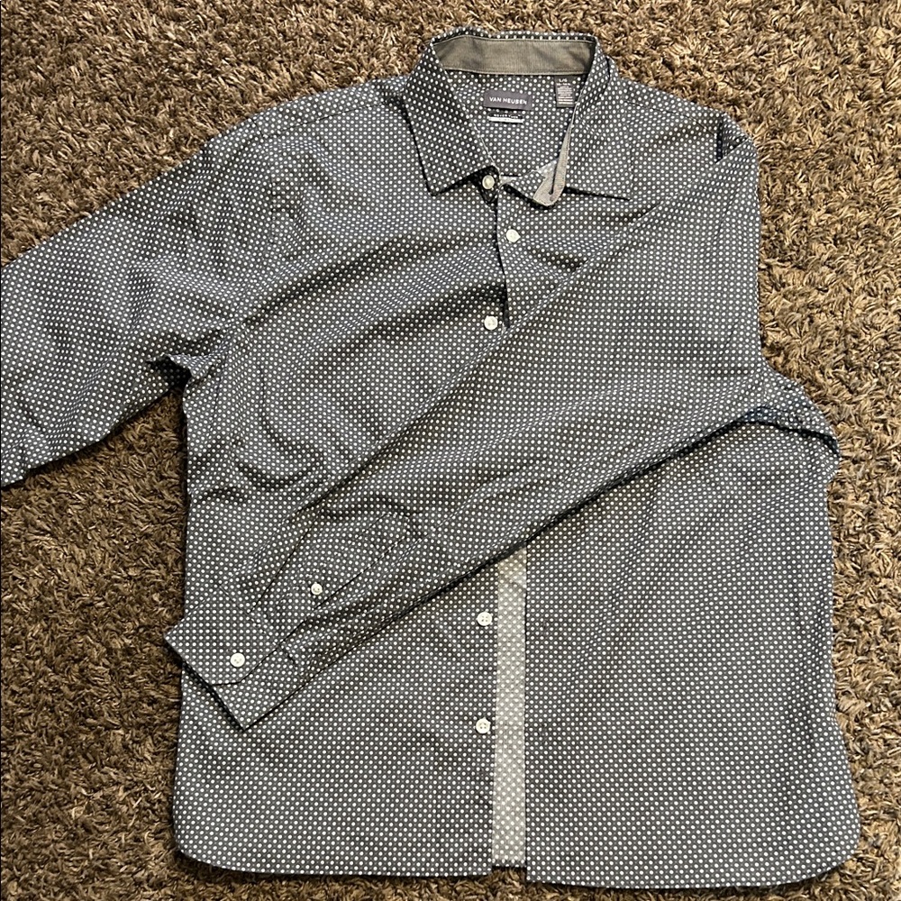 Calvin Klein Men's Gray Polka Dot Shirt